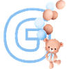 Letter g blue bear
