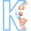Lettre k bleue ours