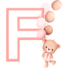 Lettre f rose ours