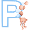 Blue Letter P Bear
