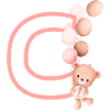 Lettre c rose ours