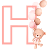 Lettre h rose ours