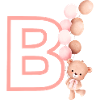 Lettre b rose ours