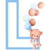 Blue Letter L Bear