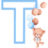 Blue Letter T Bear