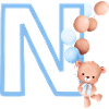Blue Letter n Bear