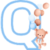 Lettre q bleue ours