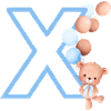 Lettre x bleue ours