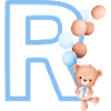 Blue letter r bear