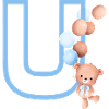 Blue Letter u Bear