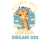 Giraffe steht aufrecht, träumt groß