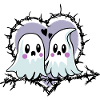 Fantômes amoureux de cœur pour Halloween