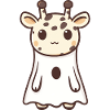 Giraffe Halloween Comic Ghost