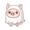 Pig Halloween Comic Ghost