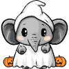 Elephant Halloween Comic Ghost