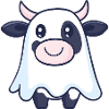 Cow Halloween Comic Ghost
