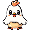 Chicken Halloween Comic Ghost