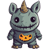 Rhino Halloween Funny Zombie