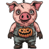 Pig Halloween Funny Zombie
