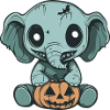 Elephant Halloween Funny Zombie