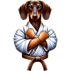 Karate Dachshund in Dobok