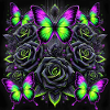Neon Gothic Butterfly Art
