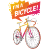 Lebendige Fahrradillustration mit fettem Text