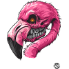 Flamingo Zombie : Crâne rose Flamingo