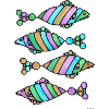 Fische abstrakt buntes Quartett, Hingucker