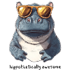 Hippopotamus with sunglasses