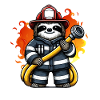 Faultier Feuerwehrmann Feuerwehr Berufsfeuerwehr