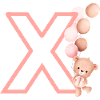 Lettre x rose ours