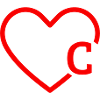 letter c red heart