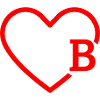 Letter B Red Heart
