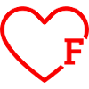 Letter F Red Heart