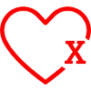 Letter X Red Heart