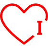 Letter I Red Heart