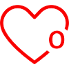 letter o red heart
