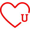 Letter U Red Heart