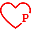 letter p red heart