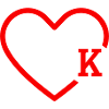 Letter K Red Heart