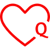 Letter Q Red Heart