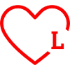 letter l red heart
