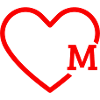 letter M Red Heart