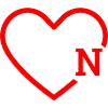 letter n red heart