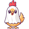 Rooster Halloween Comic Ghost