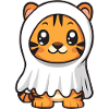 Tiger Halloween Comic Ghost