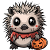 hérisson Halloween drôle zombie