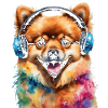 Pomeranian Pomeranian Headphones Dog Print