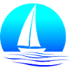 Sailboat design with teal gradient
